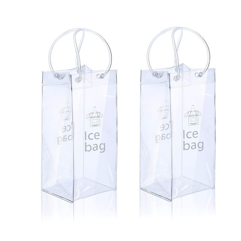 IFWELL Ice Wine Bag Portable Collapsible Clear Wine Pouch Cooler with Handle for Party,Outdoor,Champagne,Cold Beer,White Wine,Chilled Beverages,Iced Drinks 3 Pack (2) - Image 1